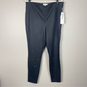 Good American Black Faux Leather Pants Womens 6 Black Skinny Ankle Leggings